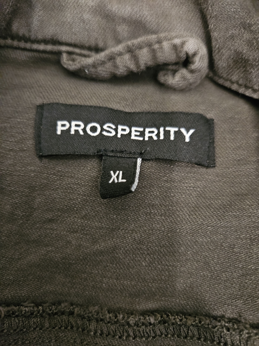Prosperity Olive Green Denim Jacket - Classic Button-Front Business Casual - Picture 2 of 6